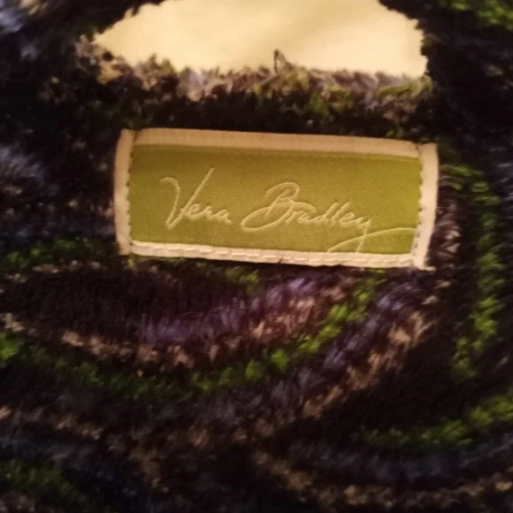 Vera Bradley Womens Large Bathrobe Multicolor Fleece Hooded Short Sash Tie Fuzzy - Picture 2 of 11